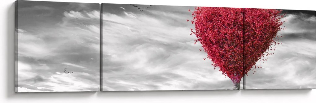Obraz - serce z koroną drzewa (170x50 cm)