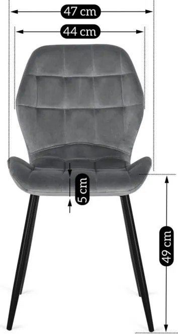 Zestaw Stół Okrągły Rozkładany DORIAN 80-160 cm Dąb Rustykalny/Czarny i 4 Krzesła Tapicerowane do Jadalni LUCKY Szare Welurowe