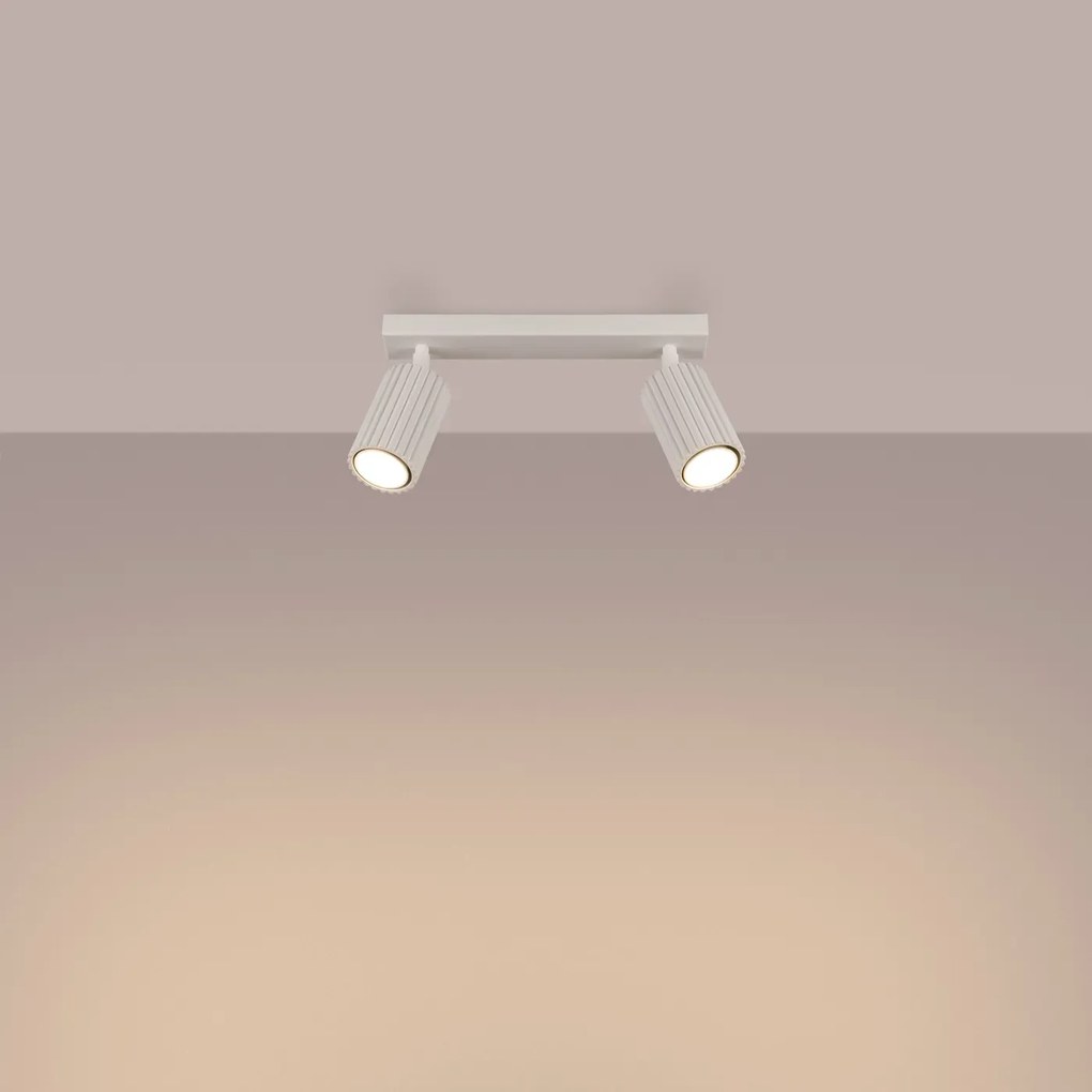 Listwa oświetleniowa 2-punktowa KARBON 2L beżowa ryflowana SOLLUX LIGHTING