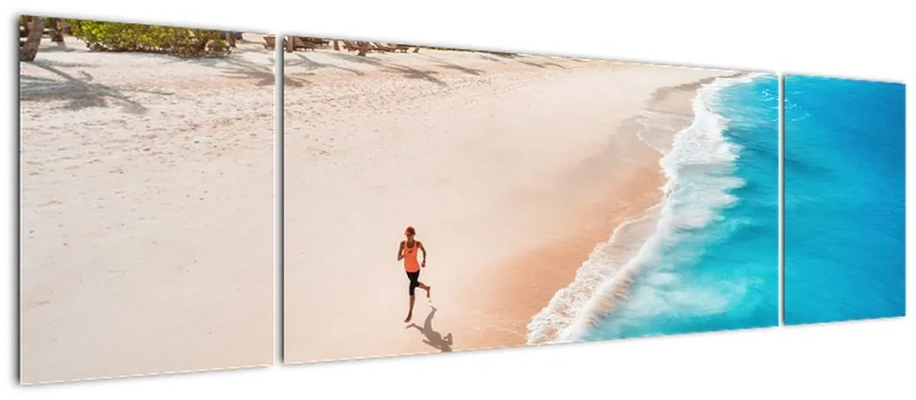 Obraz - Bieg na plaży (170x50 cm)