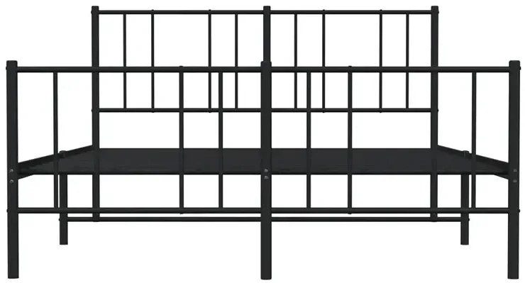 Czarne metalowe łóżko małżeńskie w stylu loft 140x200cm G4-E18