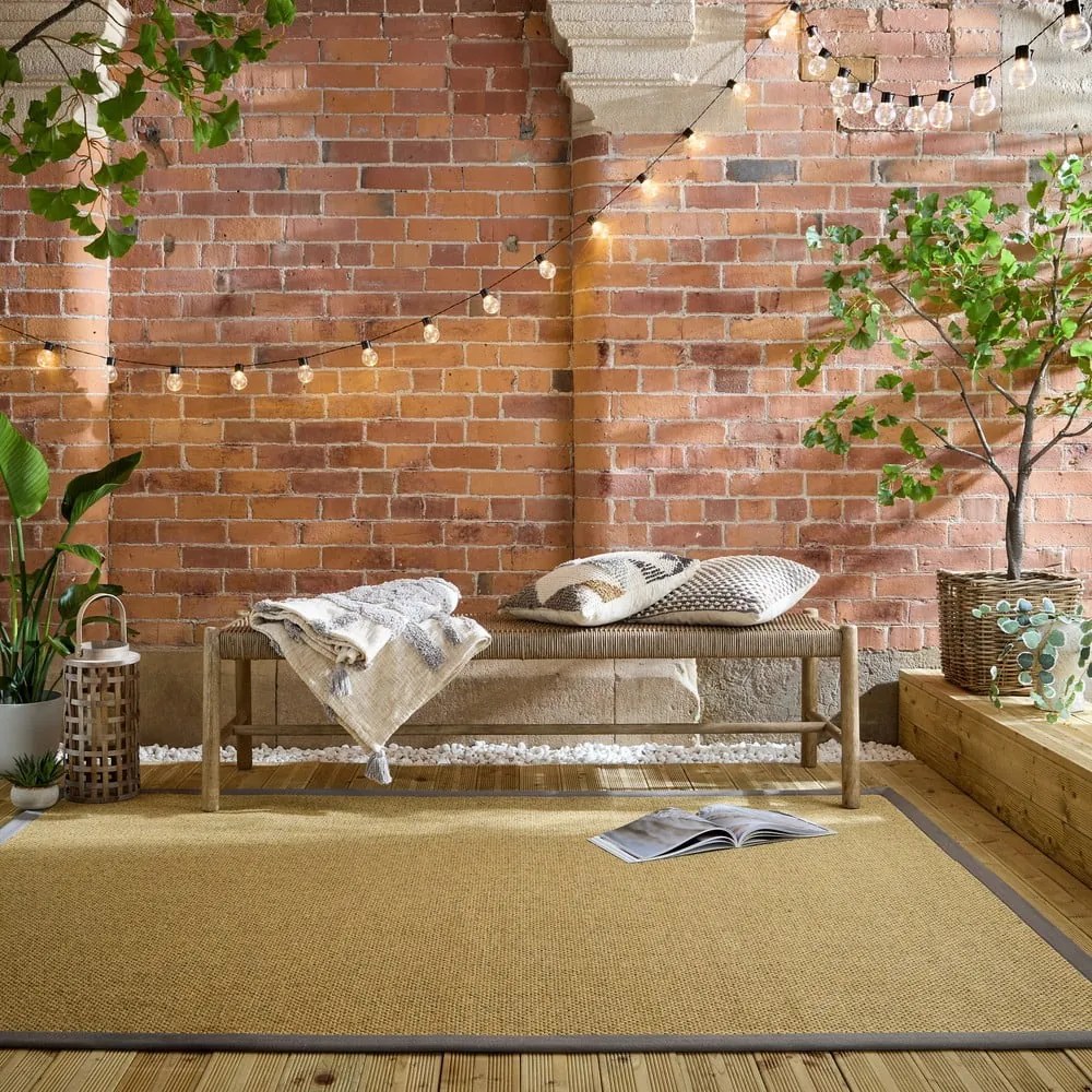 Szaro-jasnobrązowy dywan odpowiedni na zewnątrz 200x290 cm Sisal Look – Flair Rugs