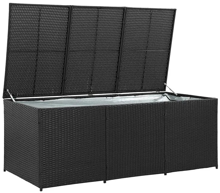 Rattanowa czarna skrzynia ogrodowa F6-Z26