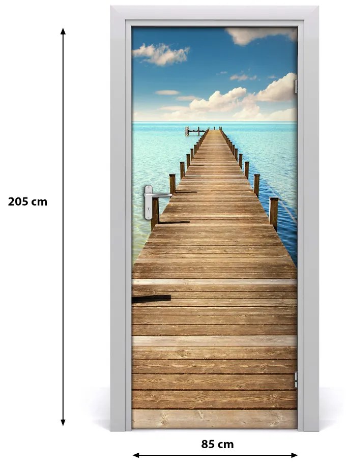 Naklejka fototapeta na drzwi Drewniane molo