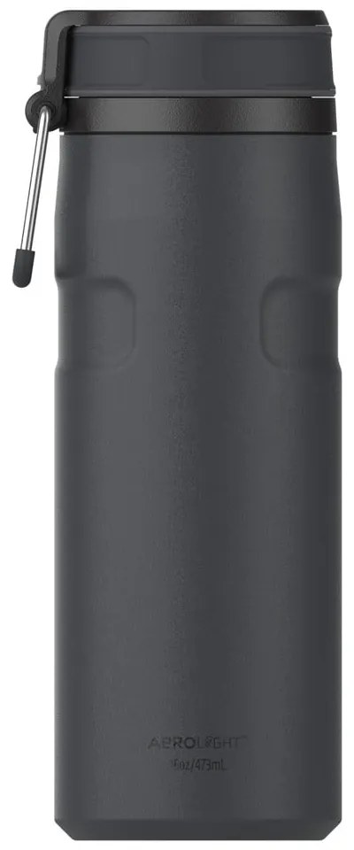 Czarny termos ze stali nierdzewnej 470 ml IceFlow™ Bottle Twist Flip Black – Stanley