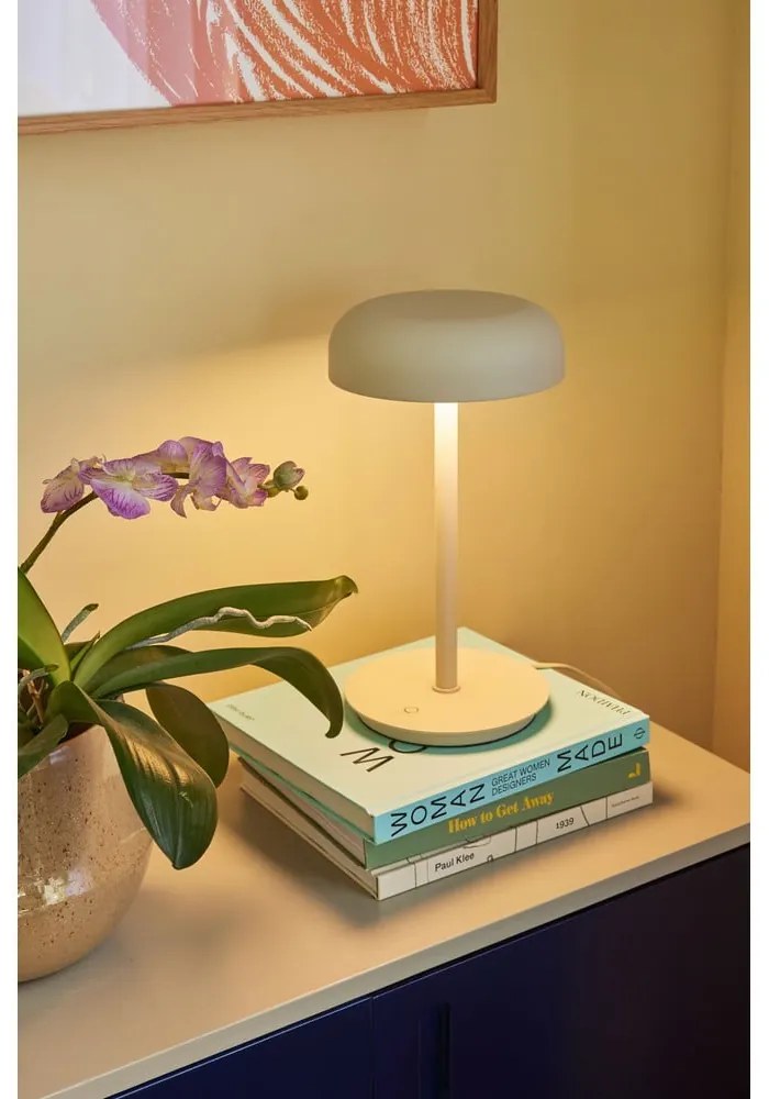 Kremowa lampa stołowa LED ze ściemniaczem (wysokość 37 cm) Velo – Hübsch
