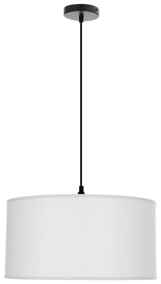 Biała lampa wisząca z tekstylnym kloszem ø 40 cm Shanti – Candellux Lighting