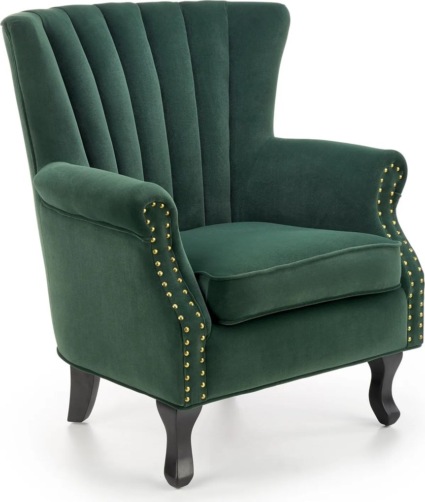 Welurowy fotel wypoczynkowy z pinezkami Titan