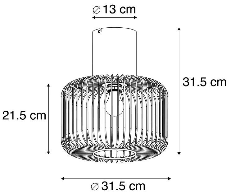 Designerska lampa sufitowa czarna - BayaDesignerski Oswietlenie wewnetrzne