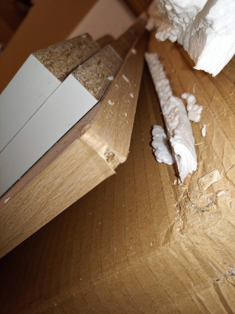 PROMOCJA Biały stół jadalniany z blatem w dekorze dąb sonoma MADO 120x80 II. gatunek