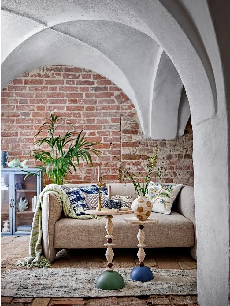 Zielony koc z mieszanki bawełny 130x155 cm Velva – Bloomingville