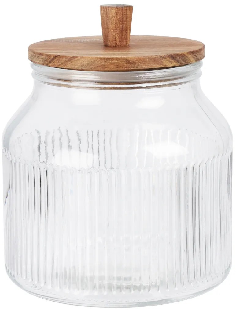 Pojemnik szklany z pokrywą z drewna akacji DONO, 2200 ml