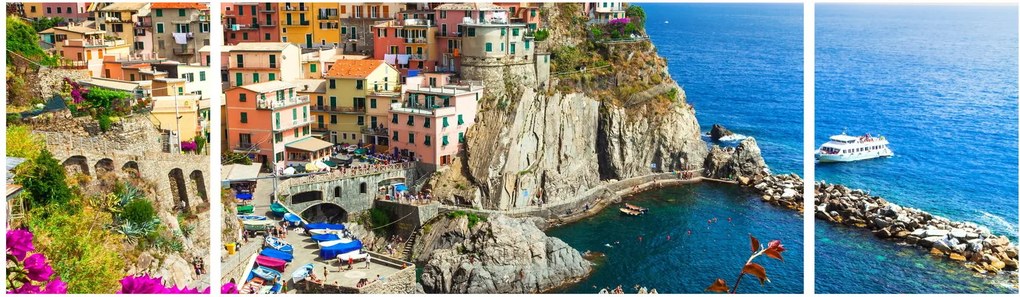 Obraz - Włoska wioska Manarola (170x50 cm)