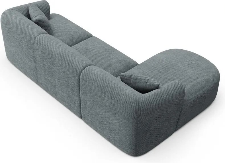 Ciemnoszary sztruksowy narożnik (lewostronny/z szezlongiem) Campi – Cosmopolitan Design