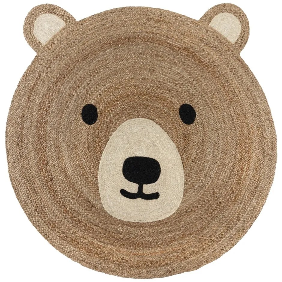 Naturalny dywan dziecięcy z juty 100x100 cm Bertie Bear – Flair Rugs