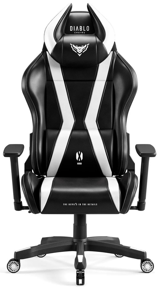 Fotel gamingowy Diablo X-Horn 2.0 Normal Size, czarno-biały