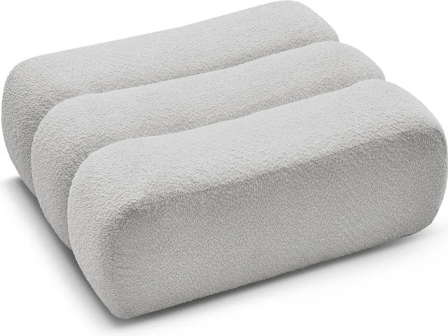 Jasnoszary podnóżek z materiału bouclé Azra – Bobochic Paris