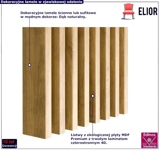 Lamele ażurowe 8 szt. dąb naturalny R7-K79