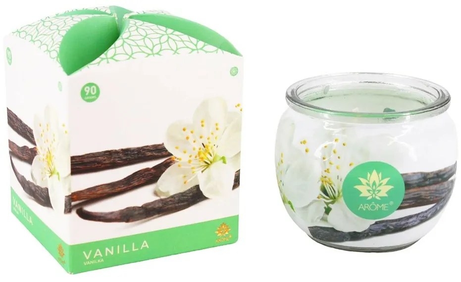 Arome Świeczka zapachowa w szkle Vanilla, 90 g