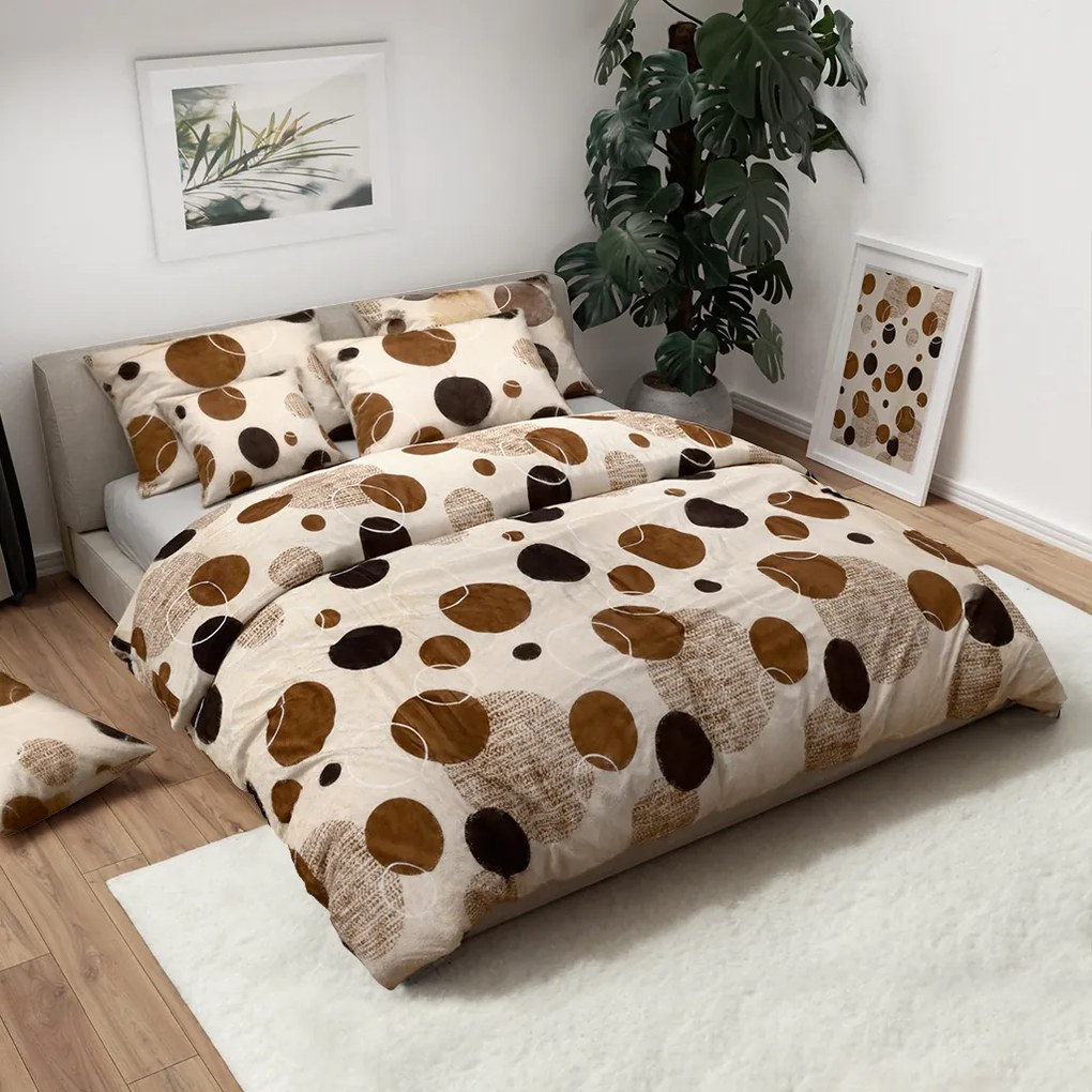 PrzytulneMieszkanie.pl PrzytulneMieszkanie.pl Pościel z mikropluszu AURELIA kremowa Rozmiar pościeli: 70 x 90 cm | 140 x 200 cm