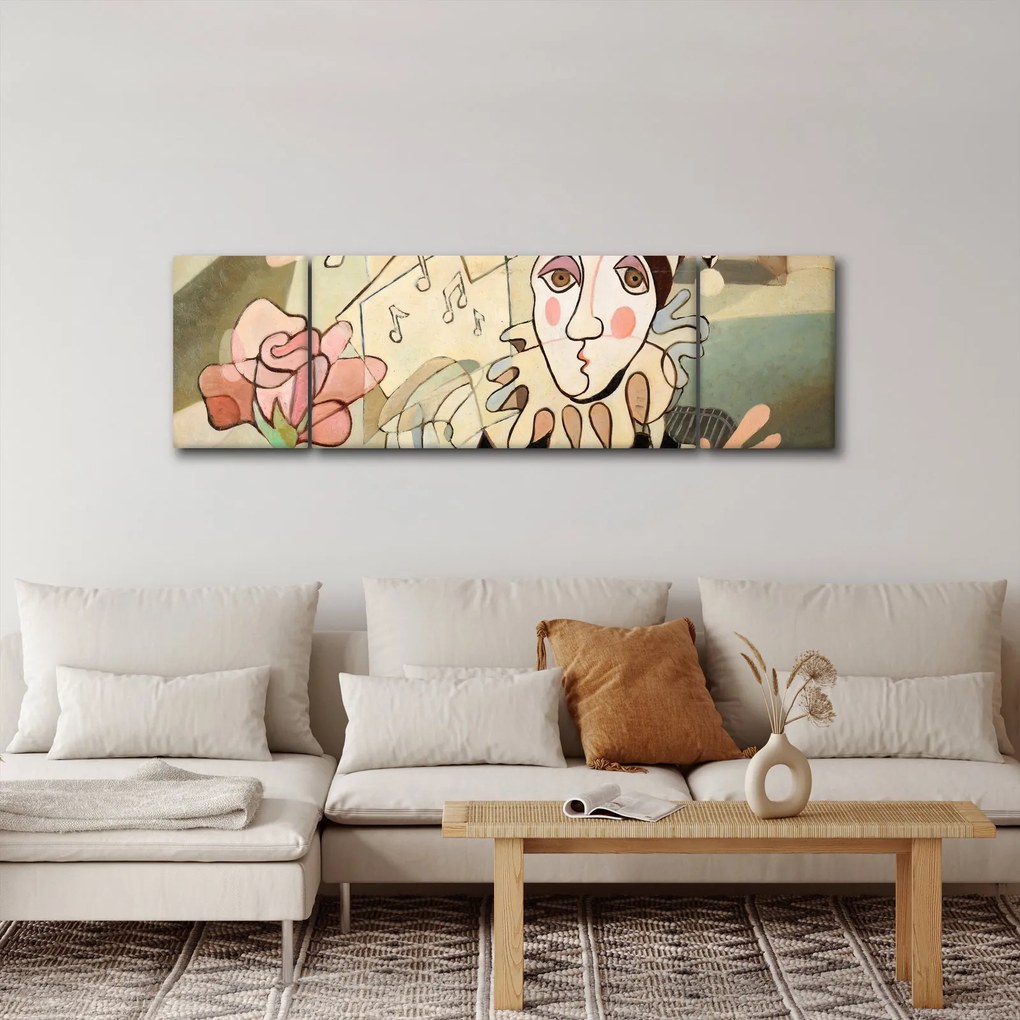 Obraz - Kubizm - harlequin and rose (170x50 cm)