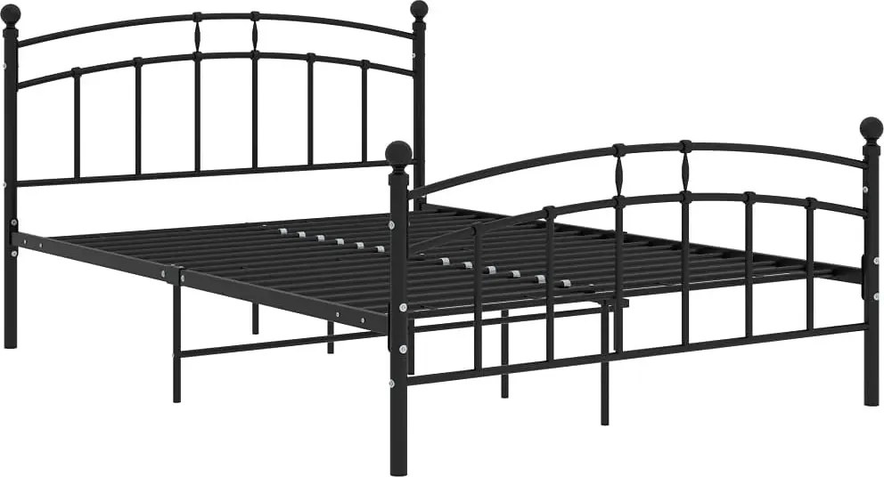 Czarne metalowe łóżko małżeńskie 160x200 cm R1-S86