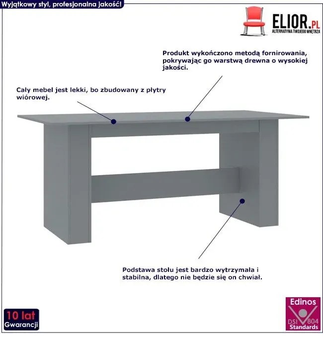 Stół nowoczesny Wixus – szary