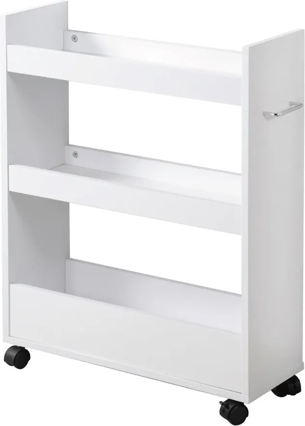 Kesper 24852 Regał do wnęki na kółkach, biały, 78 x 22 x 60 cm