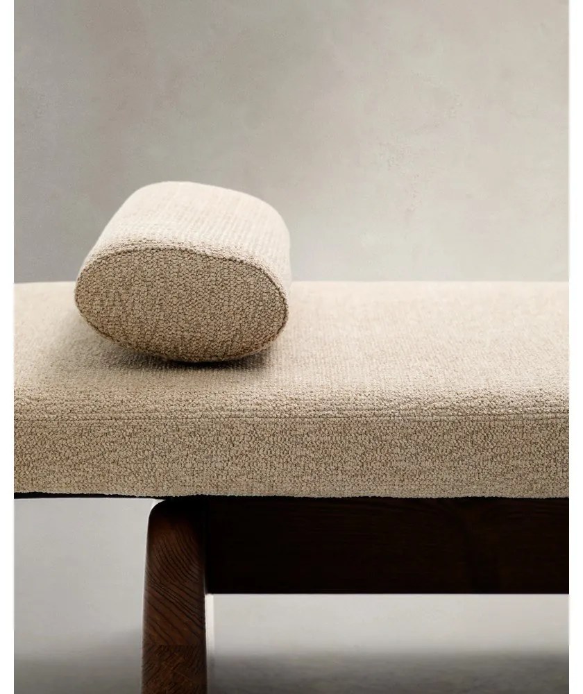 Beżowo-ciemnonaturalny szezlong z tkaniny szenilowej (strona zmienna) Topaz – Kave Home