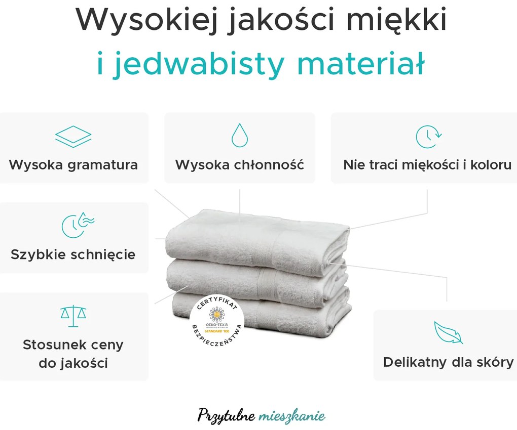 Ręcznik SOFT 50x90 cm żółty, 100% bawełna