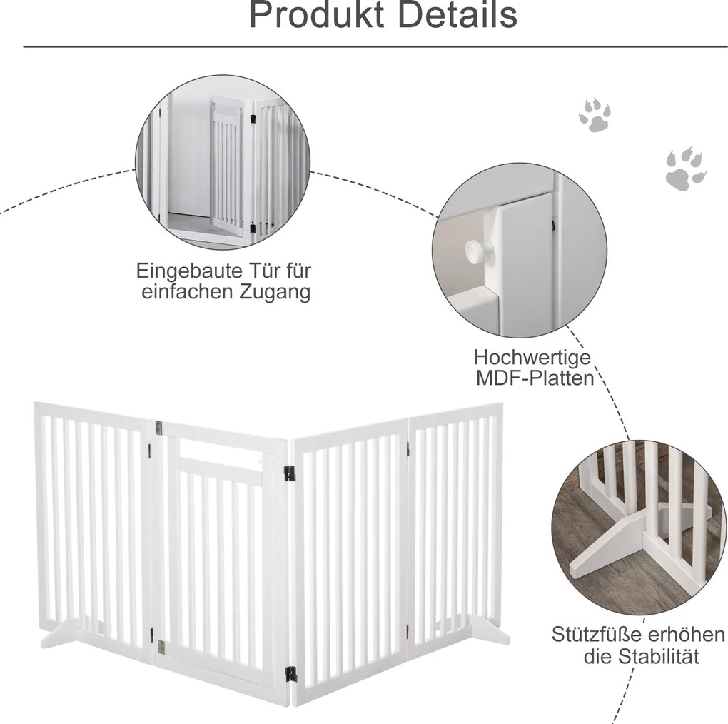 ogrodzenia dla bydla PawHut® ogrodzenie dla zwierząt małe średnie duże Bramka zabezpieczająca Składane nóżki podporowe 81 cm Bialy | Aosom PL