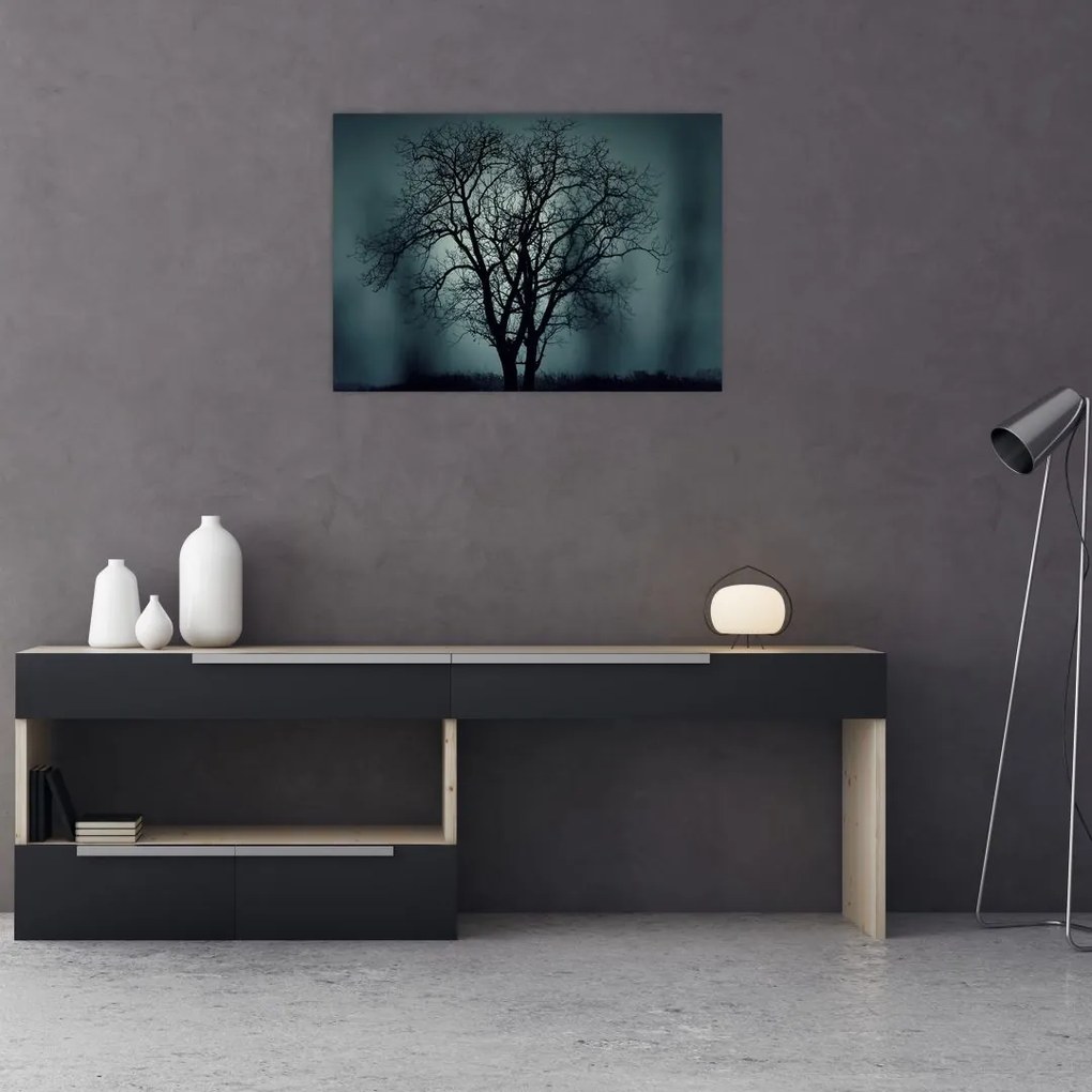 Obraz na szkle - drzew podczas zaćmienia (70x50 cm)