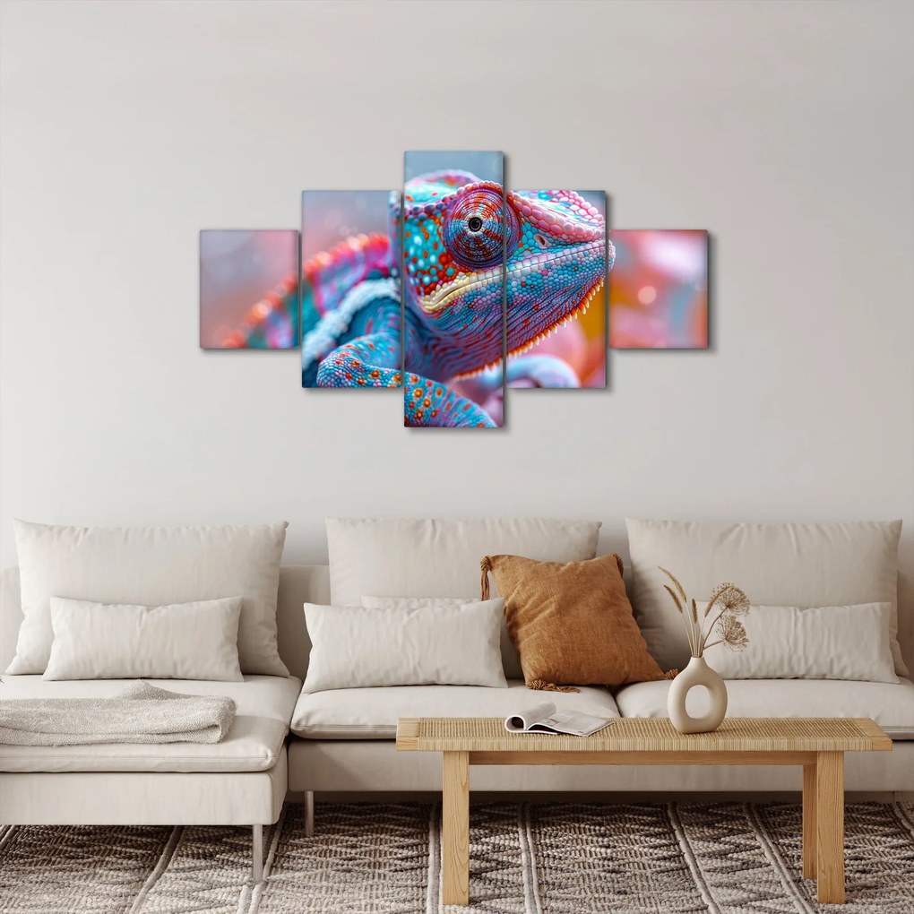Obraz - Kolorowy kameleon (125x70 cm)