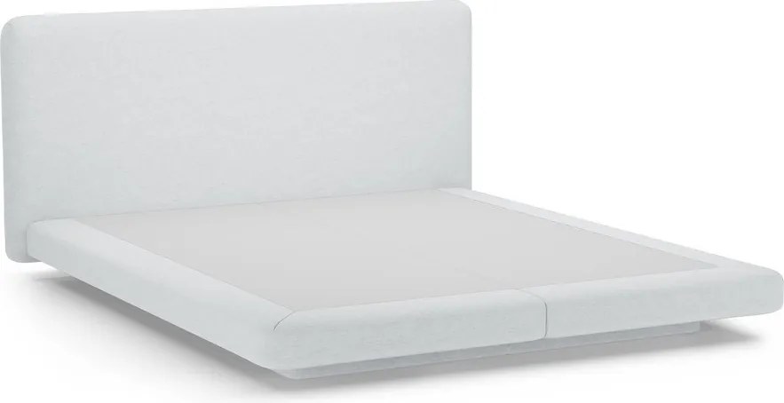 Jasnoszare tapicerowane łóżko dwuosobowe 160x200 cm Linea – Micadoni