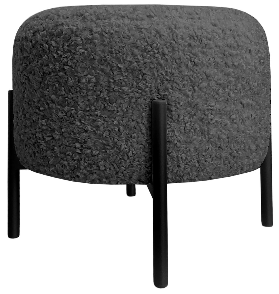 Pufa OLA LOFT ławka podnóżek metal czarny Rolf7