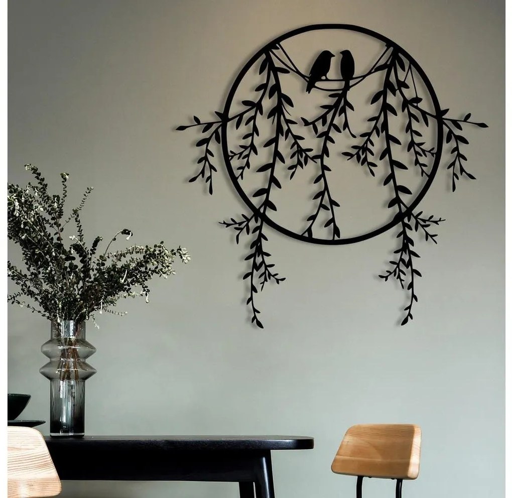 Dekoracja ścienna 45x44 cm gałęzie metalowe