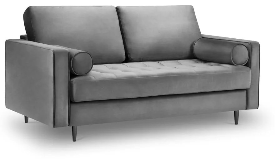 Jasnoszara aksamitna sofa Milo Casa Santo, 174 cm