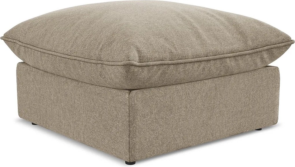 Pufa - z tkaniny welwetowej - beżowy - MANAO