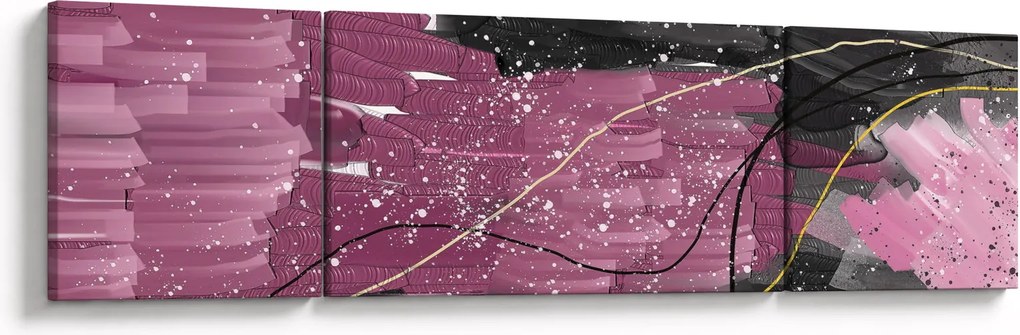 Obraz - Różowo - czarna abstrakcja (170x50 cm)