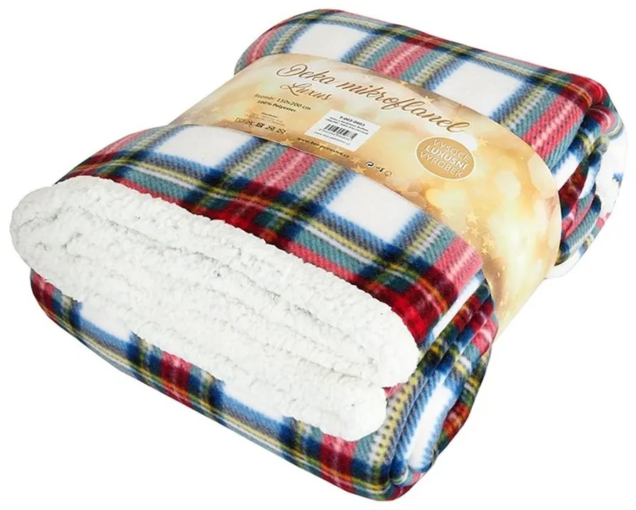 Koc z baranka z mikropluszu BUFFALO TARTAN kolorowa Rozmiar: 150 x 200 cm