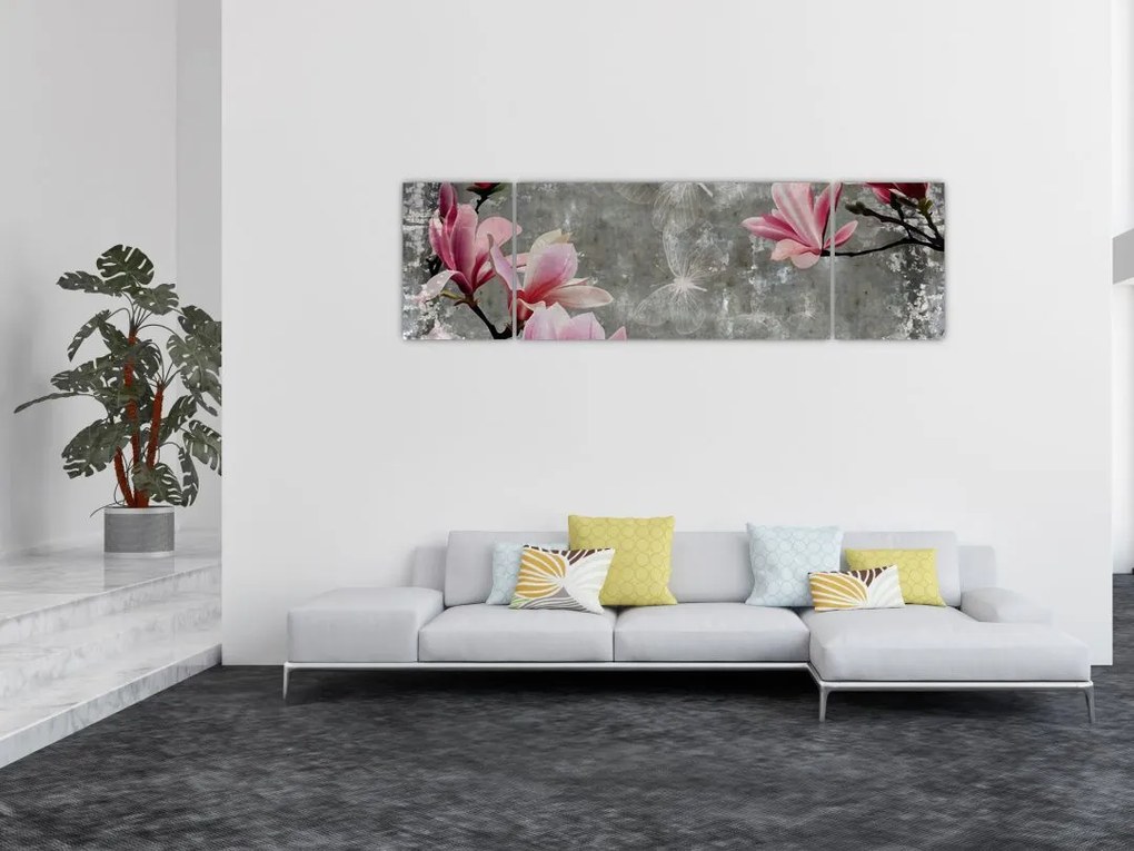 Obraz z kwiatami (170x50 cm)