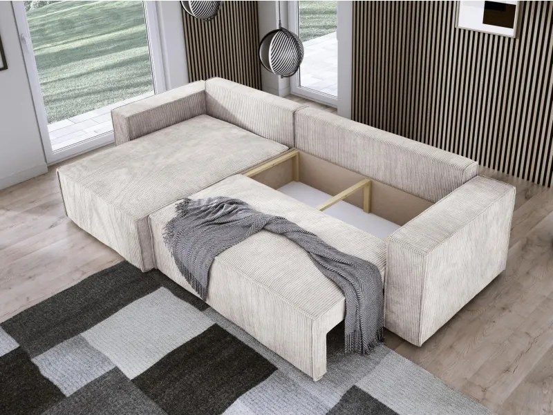 Narożnik POSO XL Lewostronny zestaw z poduszkami wolnostojący tkanina POSO 100 WERSAL