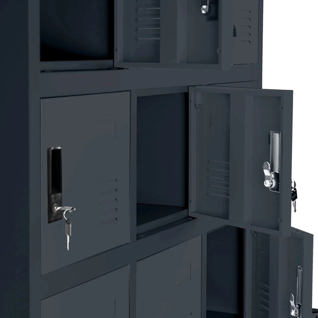 Szafa skrytkowa zamykana na klucz Karol 90x40x185 cm, antracyt