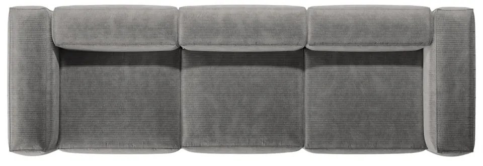 Jasnoszara sztruksowa sofa 364 cm Bergamo – Cosmopolitan Design