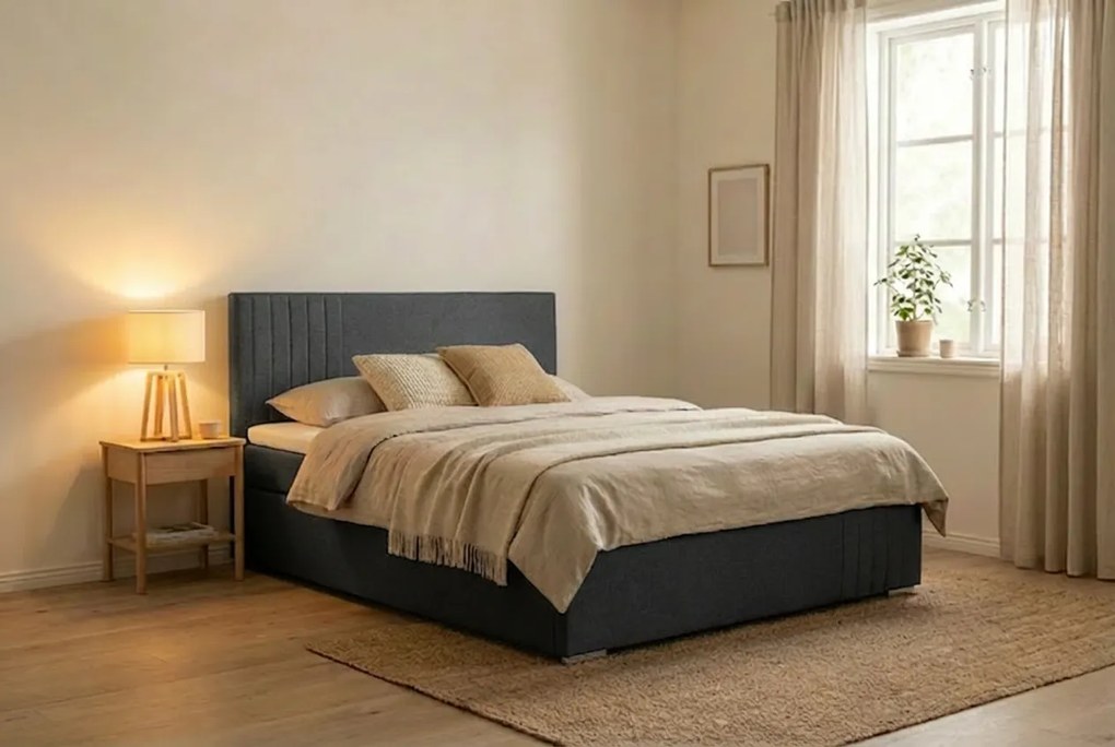 Łóżko MARS 180x200 cm Szary Z materacem