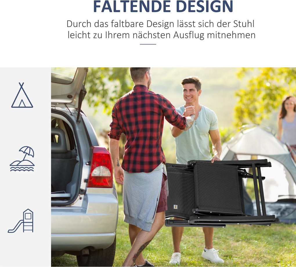 Outsunny leżak ogrodowy skladany 70cm regulowany przesylny - Aosom PL