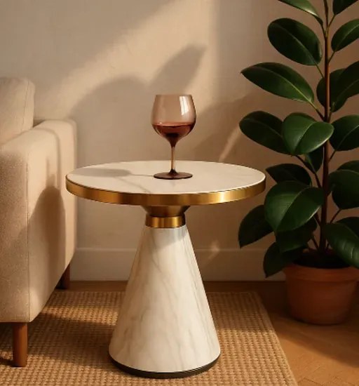 Nowoczesny biały stolik kawowy F4-D26