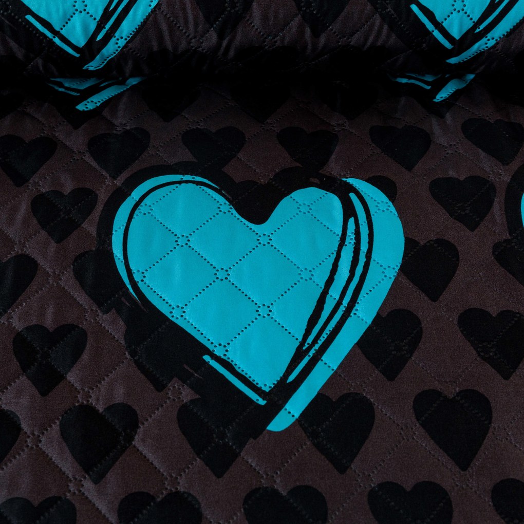 Narzuta na łóżko KASUGA, turkusowy Rozmiar: 170 x 210 cm