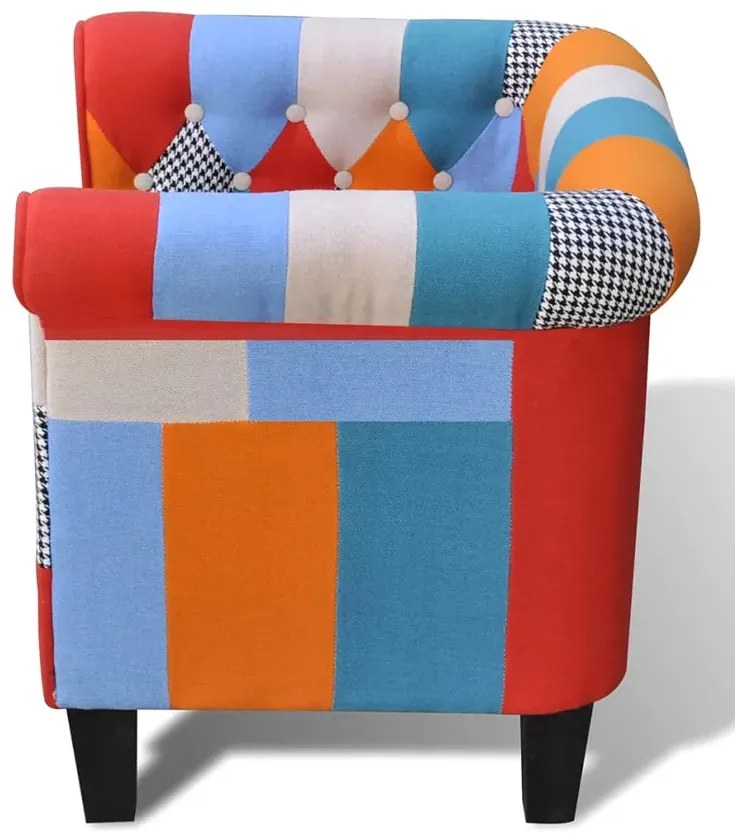 Fotel patchworkowy chesterfield M6-R69