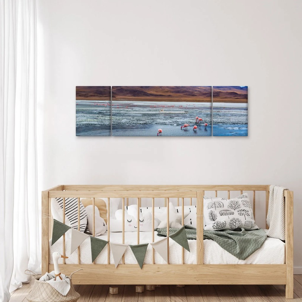 Obraz - Flamingi (170x50 cm)